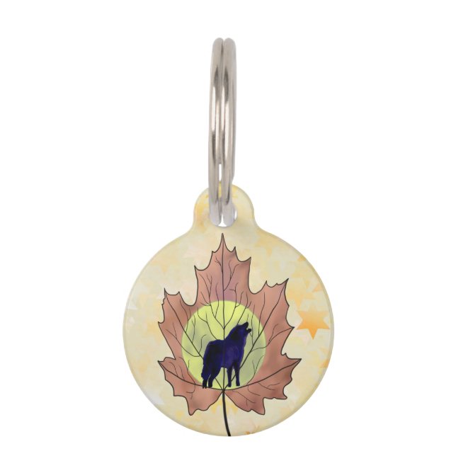 wolf in the maple leaf pet tag (Front)