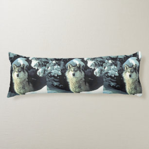 Wolf In The Snow Body Cushion