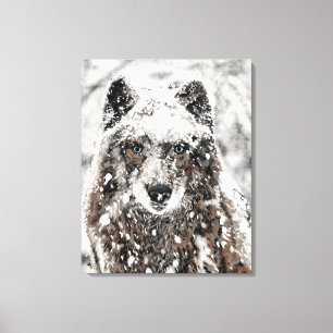 Wolf in the Snow Canvas Print