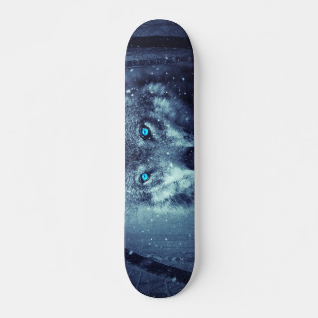 Wolf In The Snow Skateboard (Front)