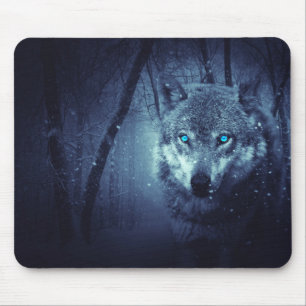Wolf in the wood mouse mat