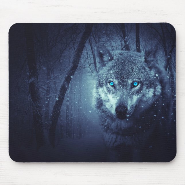 Wolf in the wood mouse mat (Front)