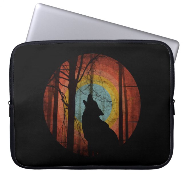 WOLF IN THE WOODS FOREST LAPTOP SLEEVE (Front)