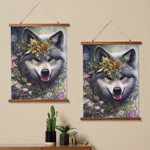 Wolf in the Woods Hanging Tapestry