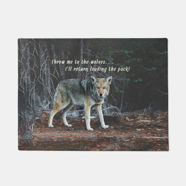 Wolf in the Woods Returns Leading Pack Doormat (Front)