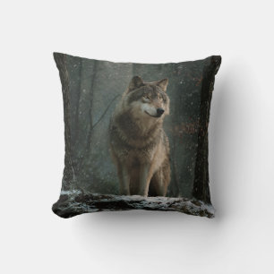 Wolf in Winter Cushion
