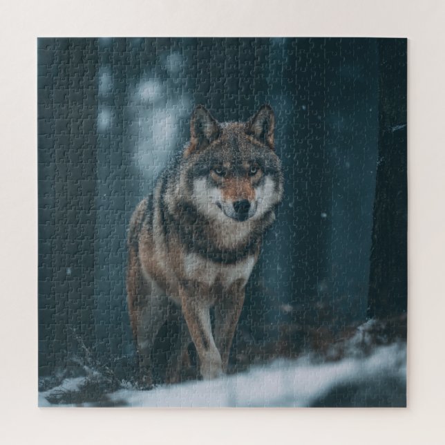 Wolf in Winter Jigsaw Puzzle (Vertical)