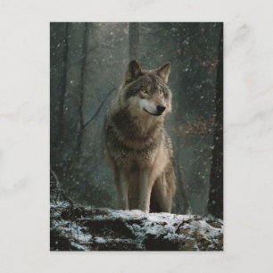 Wolf in Winter Postcard