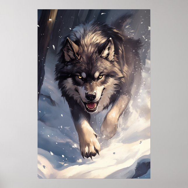 Wolf in winter poster (Front)