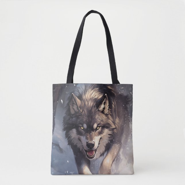 Wolf in winter tote bag (Front)