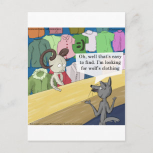 Wolf In Wolf's Clothing Funny Postcard