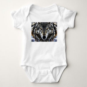 Wolf Inspirational graphic Portrait Baby Bodysuit