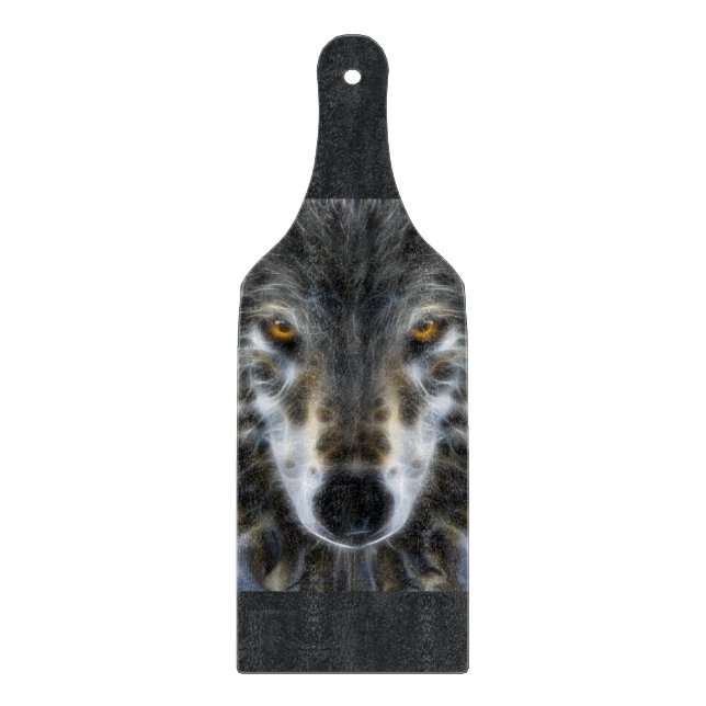 Wolf Inspirational graphic Portrait Cutting Board (Front)