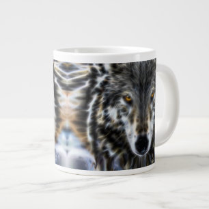 Wolf Inspirational graphic Portrait Large Coffee Mug