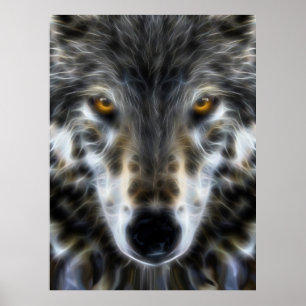 Wolf Inspirational graphic Portrait Poster