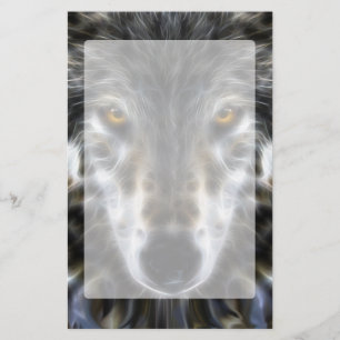 Wolf Inspirational graphic Portrait Stationery