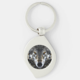 Wolf Inspirational intense Portrait Key Ring