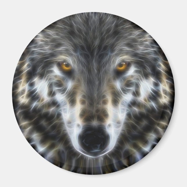 Wolf Inspirational intense Portrait Magnet (Front)