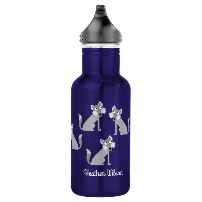 Wolf Kids Wolves Water Bottle with Name (Right)
