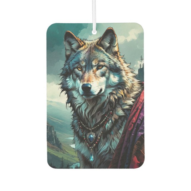 Wolf King Car Air Freshener (Front)