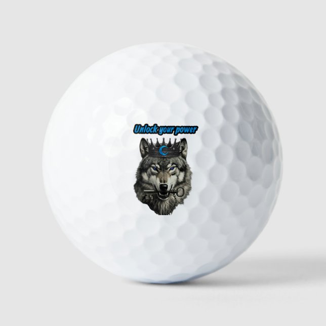 wolf king unlock your power golf balls (Front)