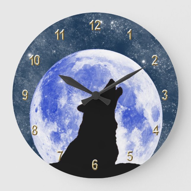 Wolf Large Clock (Front)