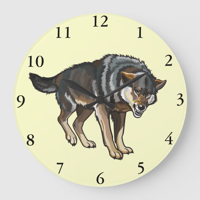wolf large clock (Front)
