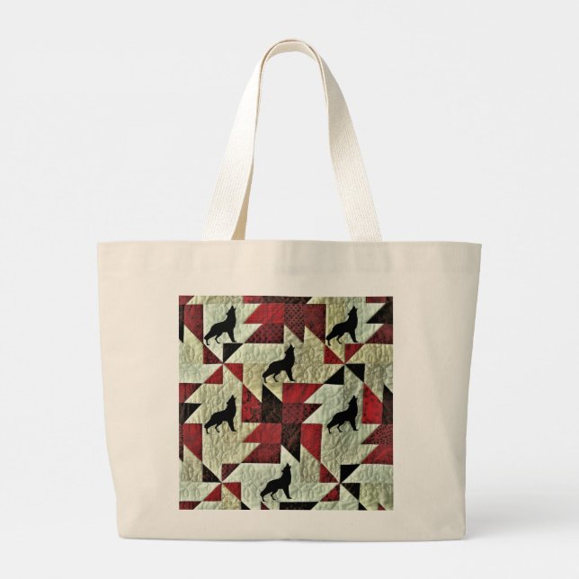 Wolf Large Tote Bag (Back)