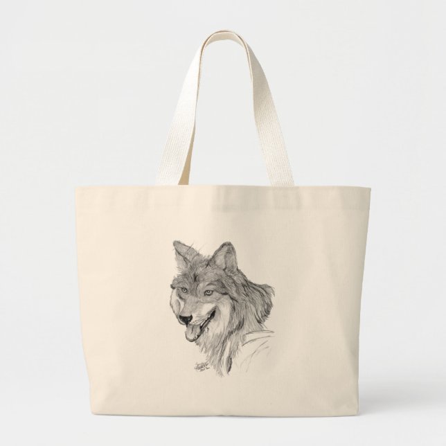 Wolf Large Tote Bag (Front)