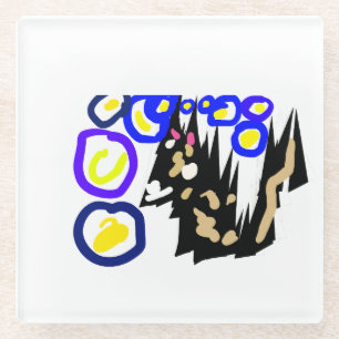 Wolf latte Halloween fun Glass Coaster