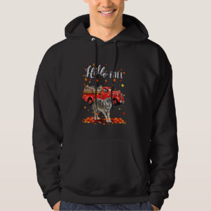 Wolf Leaf Autumn Happy Fall Y'all Red Truck Hoodie