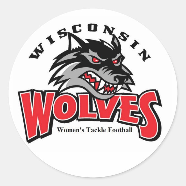 Wolf logo classic round sticker (Front)