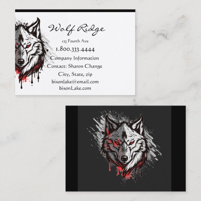 Wolf Logo Wolves Nature Custom Business Card (Front/Back)