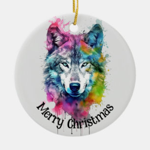 Wolf Logo Wolves Nature Custom Business Card Ceramic Tree Decoration