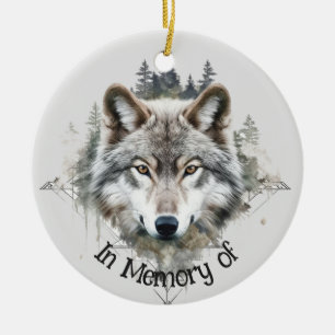 Wolf Logo Wolves Nature Custom Business Card Ceramic Tree Decoration