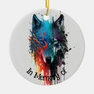 Wolf Logo Wolves Nature Custom Business Card Ceramic Tree Decoration