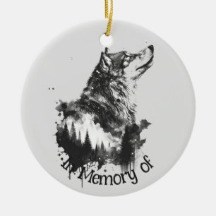 Wolf Logo Wolves Nature Custom Business Card Ceramic Tree Decoration