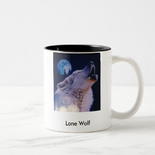 wolf, Lone Wolf Two-Tone Coffee Mug