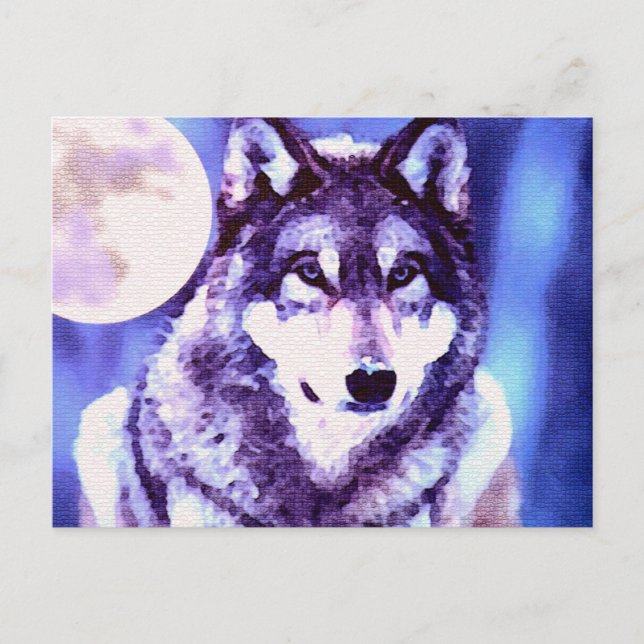Wolf Look - Lonely Wolf Postcard (Front)