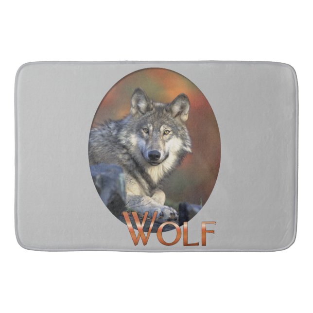 Wolf Lovers Bath Mat (Front)