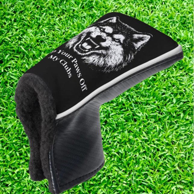  wolf Loving Dad Golf Head Cover (Show your love for wolves and golf with the Mad Dog wolf loving dad head cover. )