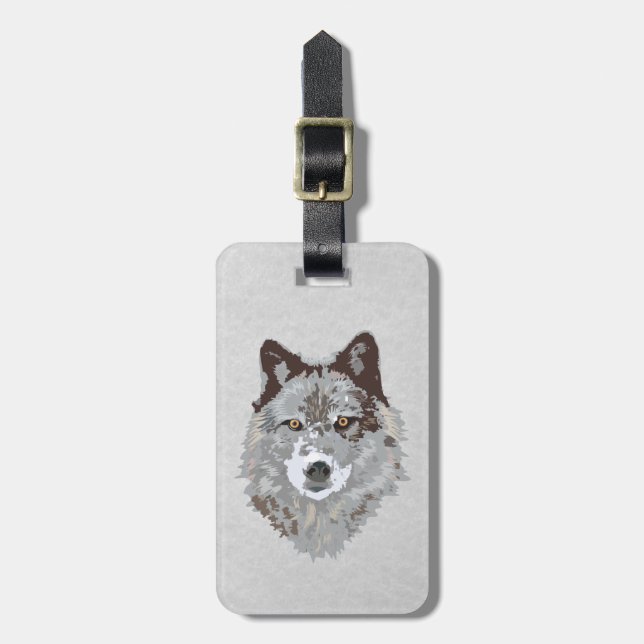 wolf luggage tag (Front Vertical)