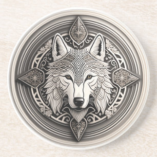 Wolf Mandala Coaster
