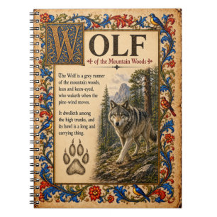 Wolf, Mediaeval Bestiary Art Notebook