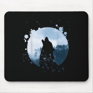 Wolf Men Silhouette Animal Motif Environmental Mouse Mat