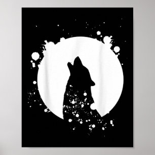 Wolf Men Silhouette Animal Motif Environmental Poster