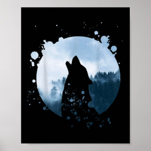 Wolf Men Silhouette Animal Motif Environmental Poster