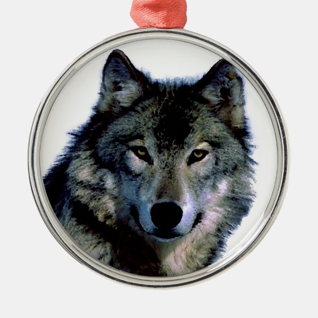 Wolf Metal Tree Decoration (Front)