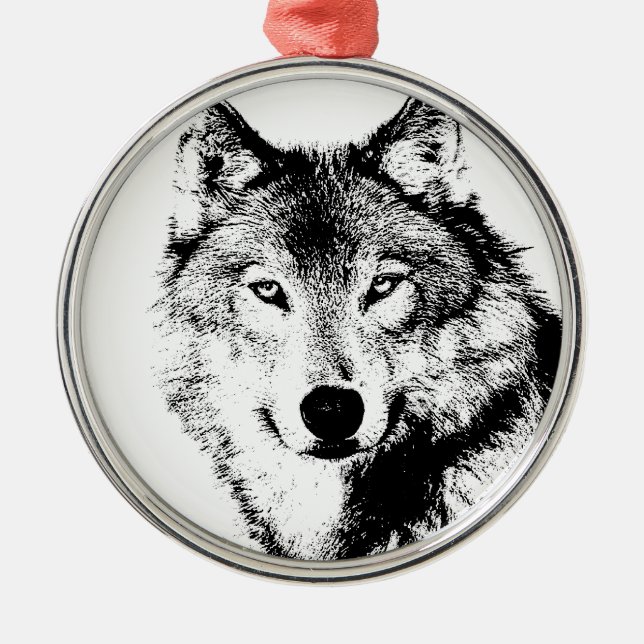Wolf Metal Tree Decoration (Front)