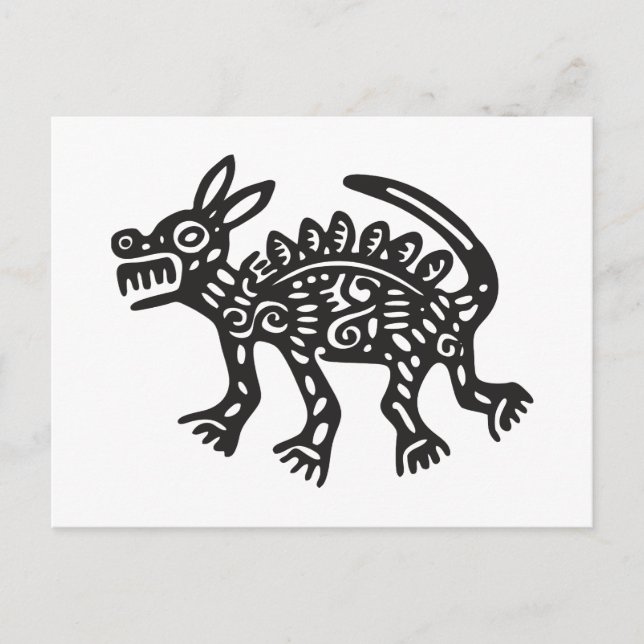Wolf, Mexican hieroglyph(Maya) Postcard (Front)